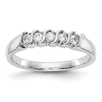 Load image into Gallery viewer, 14K White Gold 5-Stone Prong-set 1/4 carat Complete Round Diamond Band
