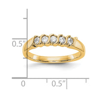 Load image into Gallery viewer, 14K Yellow Gold 5-Stone Prong-set 1/4 carat Complete Round Diamond Band
