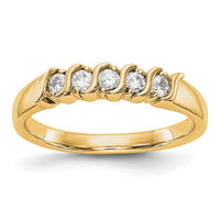 Load image into Gallery viewer, 14K Yellow Gold 5-Stone Prong-set 1/4 carat Complete Round Diamond Band
