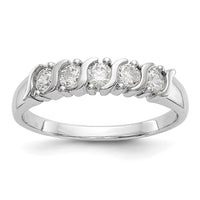 Load image into Gallery viewer, 14K White Gold 5-Stone Prong-set 1/2 carat Complete Round Diamond Band
