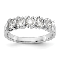 Load image into Gallery viewer, 14K White Gold 5-Stone Prong-set 3/4 carat Complete Round Diamond Band
