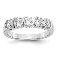 Load image into Gallery viewer, 14K White Gold 5-Stone Prong-set 1 carat Complete Round Diamond Band
