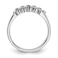 Load image into Gallery viewer, 14k White Gold 1/10 carat Diamond and Emerald Complete Band
