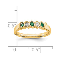 Load image into Gallery viewer, 14k Yellow Gold 1/10 carat Diamond and Emerald Complete Band
