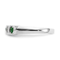 Load image into Gallery viewer, 14k White Gold 1/5 carat Diamond and Emerald Complete Band
