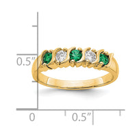 Load image into Gallery viewer, 14k Yellow Gold 1/5 carat Diamond and Emerald Complete Band
