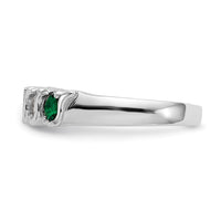 Load image into Gallery viewer, 14k White Gold 1/3 carat Diamond and Emerald Complete Band
