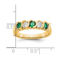 Load image into Gallery viewer, 14k Yellow Gold 1/3 carat Diamond and Emerald Complete Band
