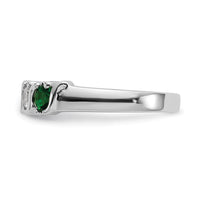 Load image into Gallery viewer, 14k White Gold 3/8 carat Diamond and Emerald Complete Band
