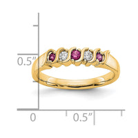 Load image into Gallery viewer, 14k Yellow Gold 1/10 carat Diamond and Ruby Complete Band
