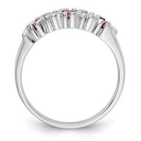 Load image into Gallery viewer, 14k White Gold 1/5 carat Diamond and Ruby Complete Band
