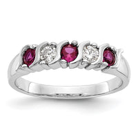 Load image into Gallery viewer, 14k White Gold 1/5 carat Diamond and Ruby Complete Band
