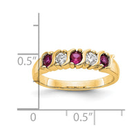 Load image into Gallery viewer, 14k Yellow Gold 1/5 carat Diamond and Ruby Complete Band
