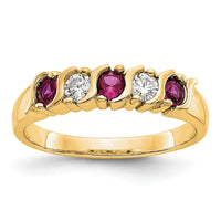 Load image into Gallery viewer, 14k Yellow Gold 1/5 carat Diamond and Ruby Complete Band
