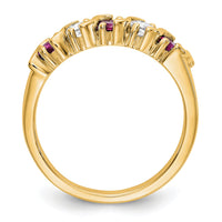 Load image into Gallery viewer, 14k Yellow Gold 1/3 carat Diamond and Ruby Complete Band
