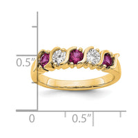 Load image into Gallery viewer, 14k Yellow Gold 1/3 carat Diamond and Ruby Complete Band
