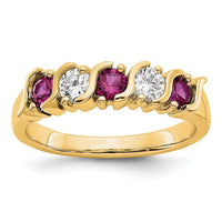 Load image into Gallery viewer, 14k Yellow Gold 1/3 carat Diamond and Ruby Complete Band
