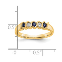 Load image into Gallery viewer, 14k Yellow Gold 1/10 carat Diamond and Blue Sapphire Complete Band

