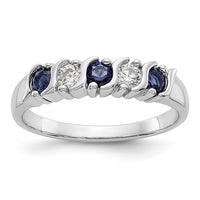 Load image into Gallery viewer, 14k White Gold 1/5 carat Diamond and Blue Sapphire Complete Band
