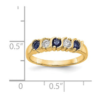 Load image into Gallery viewer, 14k Yellow Gold 1/5 carat Diamond and Blue Sapphire Complete Band
