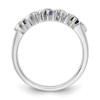 Load image into Gallery viewer, 14k White Gold 1/3 carat Diamond and Blue Sapphire Complete Band
