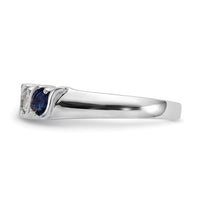 Load image into Gallery viewer, 14k White Gold 1/3 carat Diamond and Blue Sapphire Complete Band
