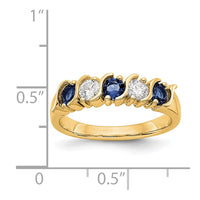 Load image into Gallery viewer, 14k Yellow Gold 1/3 carat Diamond and Blue Sapphire Complete Band
