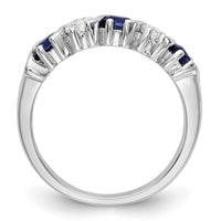Load image into Gallery viewer, 14k White Gold 3/8 carat Diamond and Blue Sapphire Complete Band
