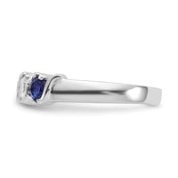 Load image into Gallery viewer, 14k White Gold 3/8 carat Diamond and Blue Sapphire Complete Band
