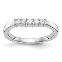 Load image into Gallery viewer, 14K White Gold 5-Stone Shared Prong 1/3 carat Round Complete Diamond Band
