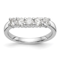 Load image into Gallery viewer, 14K White Gold 5-Stone Shared Prong 3/4 carat Round Complete Diamond Band
