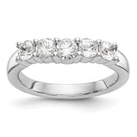 Load image into Gallery viewer, 14K White Gold 5-Stone Shared Prong 7/8 carat Round Complete Diamond Band
