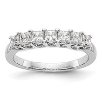 Load image into Gallery viewer, 14K White Gold 7-Stone Shared Prong 1 carat Complete Princess Diamond Band

