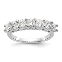 Load image into Gallery viewer, 14K White Gold 7-Stone Shared Prong 1 carat Complete Round Diamond Band
