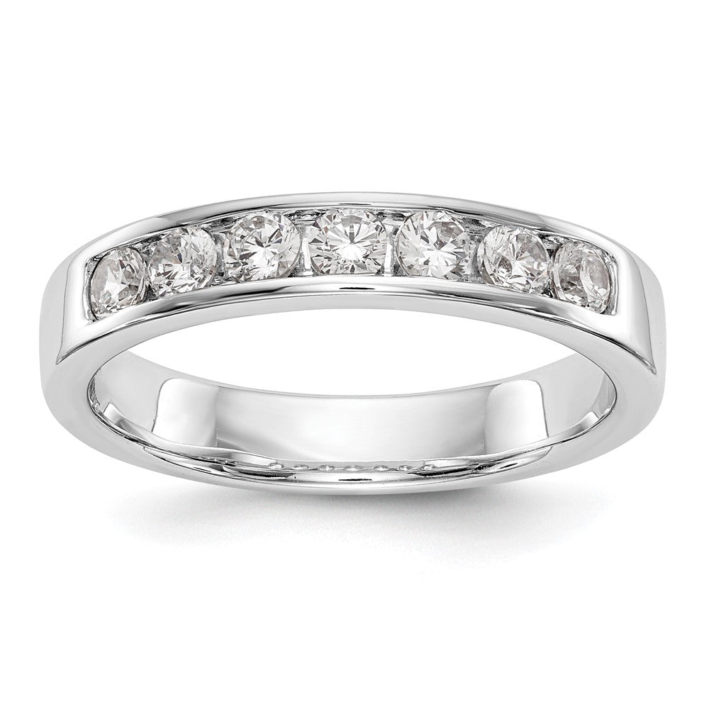 14K White Gold 7-Stone Diamond Channel Band