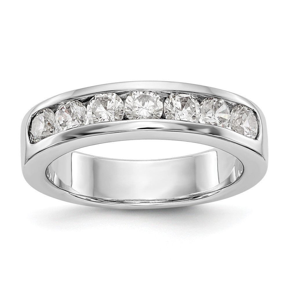 Platinum 7-Stone 1 carat Round Diamond Complete Channel Band
