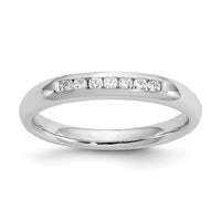 Load image into Gallery viewer, 14K White Gold 7-Stone 1/8 carat Round Diamond Complete Channel Band
