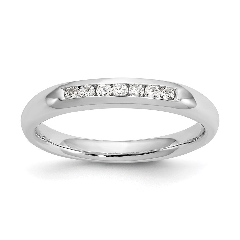 14K White Gold 7-Stone 1/8 carat Round Diamond Complete Channel Band