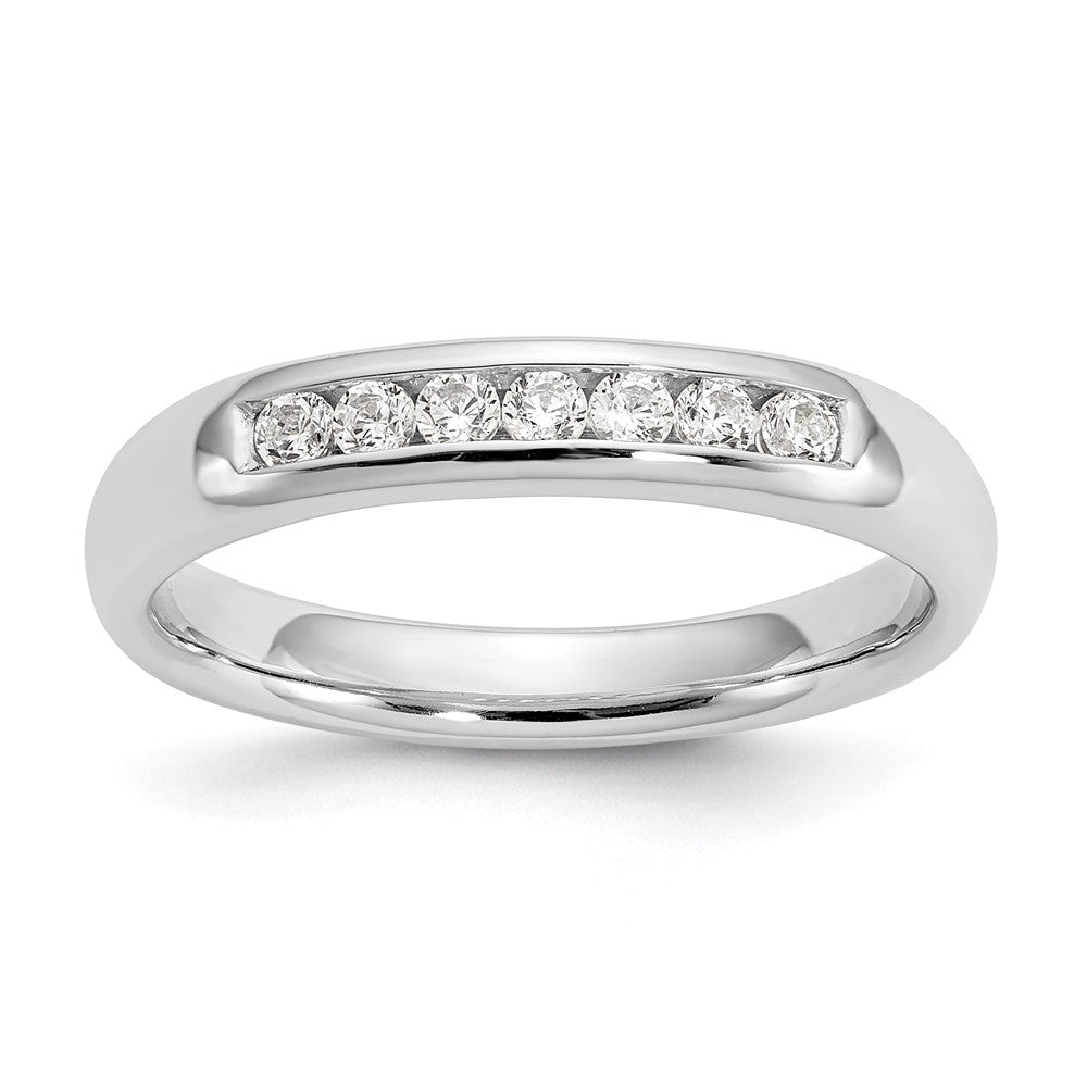 14K White Gold 7-Stone 1/5 carat Round Diamond Complete Channel Band