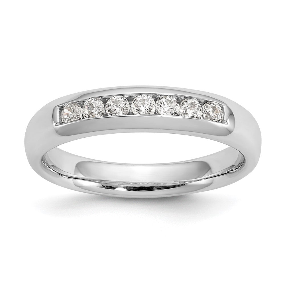 14K White Gold 7-Stone 1/4 carat Round Diamond Complete Channel Band