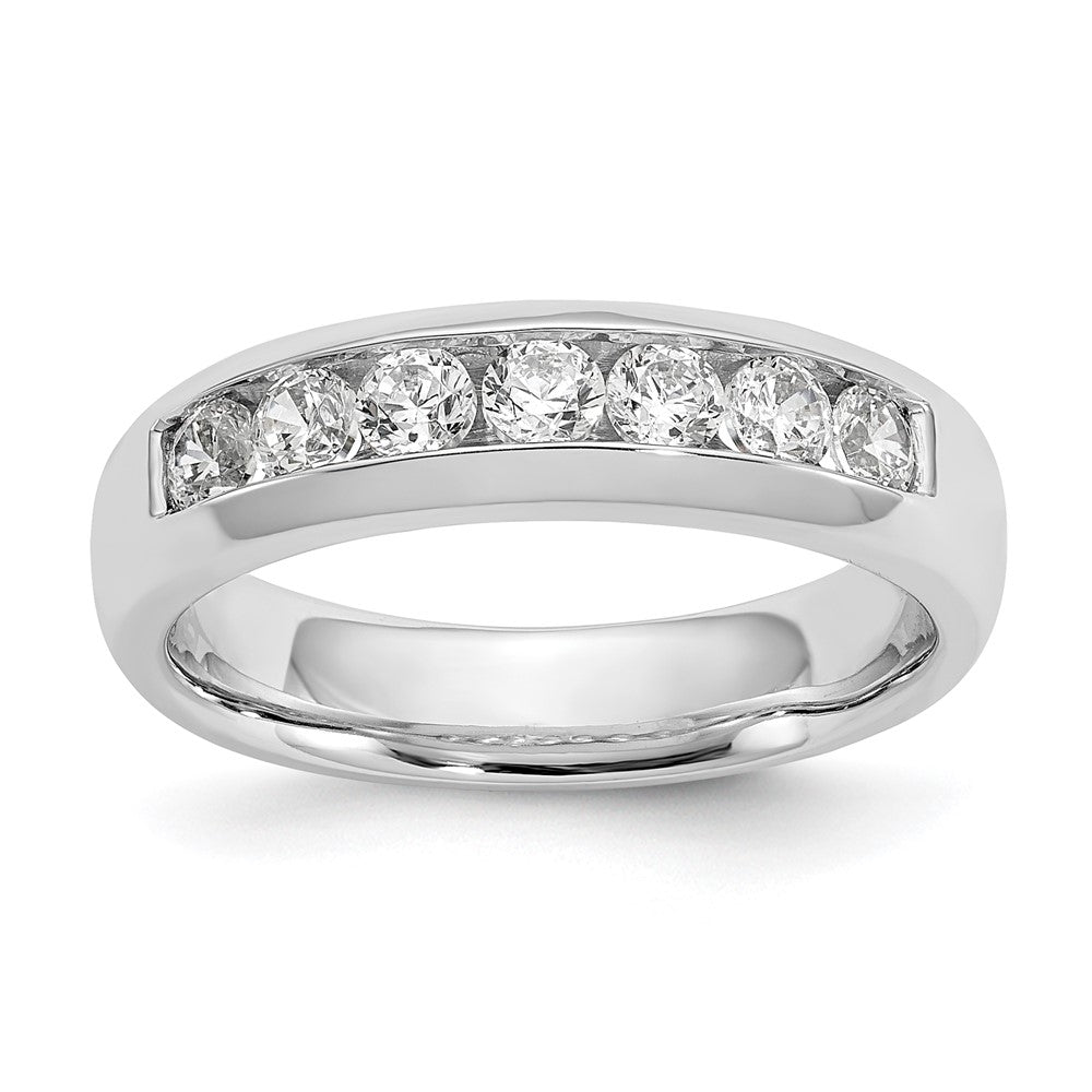 14K White Gold 7-Stone 5/8 carat Round Diamond Complete Channel Band
