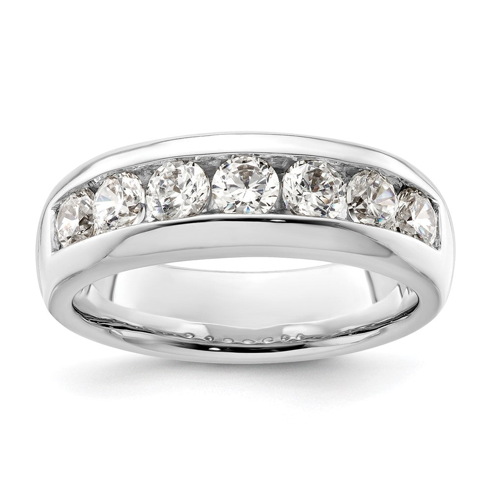 14K White Gold 7-Stone 1 carat Round Diamond Complete Channel Band