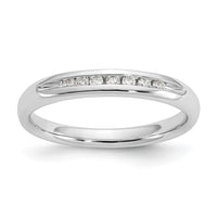 Load image into Gallery viewer, 14K White Gold 7-Stone 1/10 carat Round Diamond Complete Channel Band
