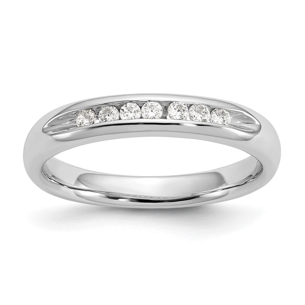 14K White Gold 7-Stone 1/6 carat Round Diamond Complete Channel Band