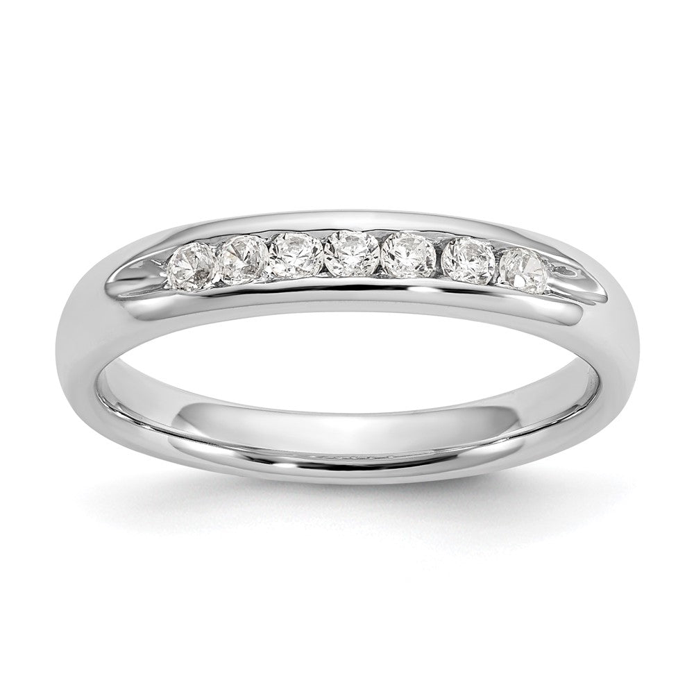 14K White Gold 7-Stone 1/5 carat Round Diamond Complete Channel Band