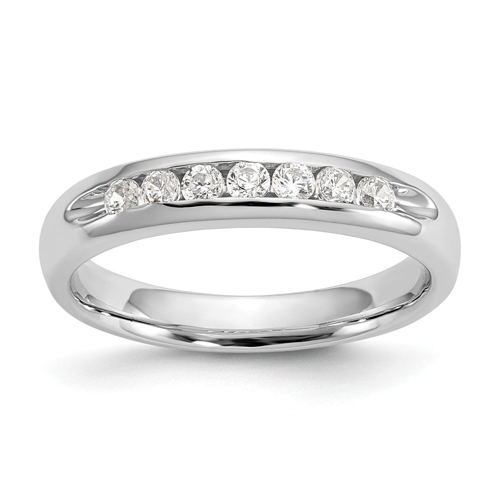 14K White Gold 7-Stone 1/4 carat Round Diamond Complete Channel Band