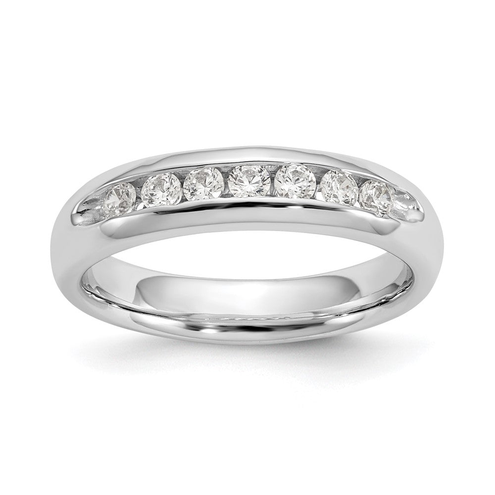 14K White Gold 7-Stone 1/3 carat Round Diamond Complete Channel Band