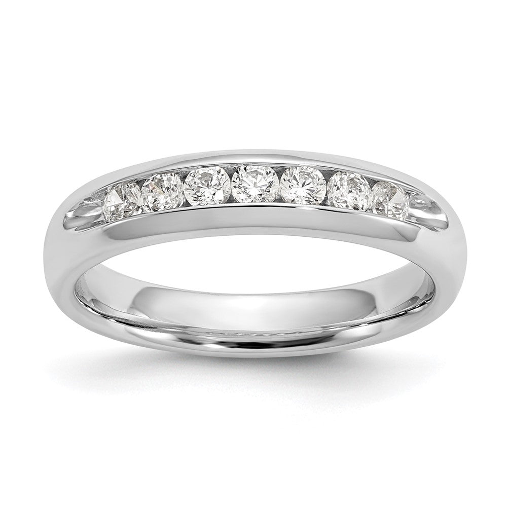 14K White Gold 7-Stone 1/3 carat Round Diamond Complete Channel Band