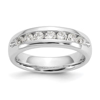 Load image into Gallery viewer, 14K White Gold 7-Stone 1/2 carat Round Diamond Complete Channel Band
