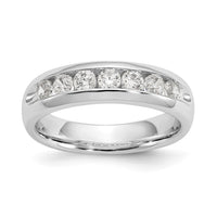 Load image into Gallery viewer, 14K White Gold 7-Stone 5/8 carat Round Diamond Complete Channel Band
